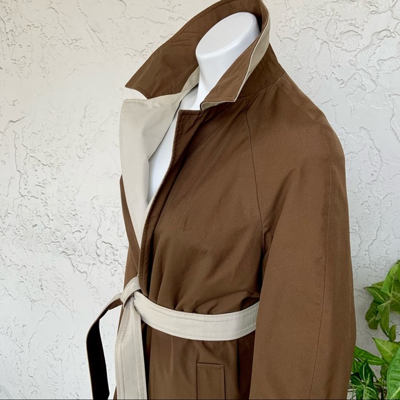 VTG 2in1 Reversible Belted Trench Coat-AQUA 5. Made in England. - Picture 8 of 13